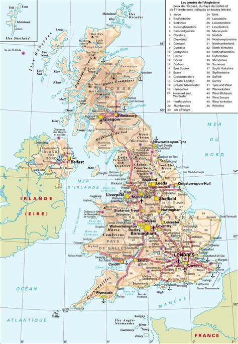 Carte De Grande Bretagne Vacances Arts Guides Voyages