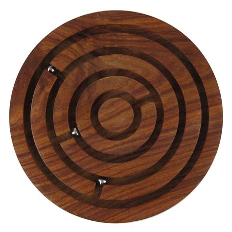 Wooden Labyrinth Board Game Ball In Maze Puzzle Handcrafted