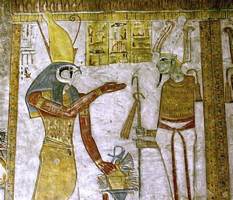 Horus Guide And Protector Of The Pharaoh Stands Before Osiris The