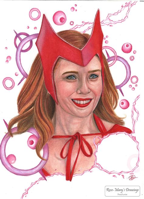 Wandavision Scarlet Witch Speed Drawing Colored Pencil Portrait