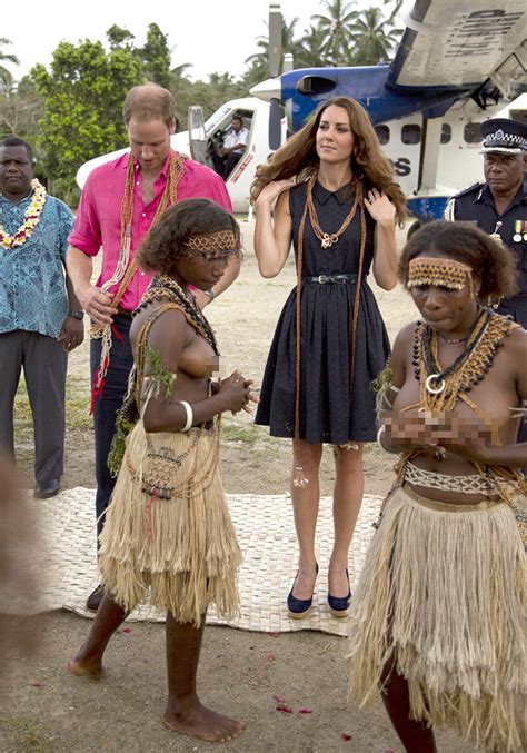 Kate Middleton Gets Garland From Topless Tribeswoman Views Topless