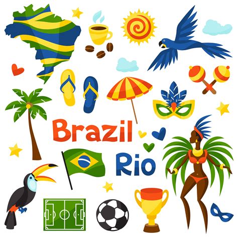 Collection Of Brazil Stylized Objects And Cultural Symbols Jay Harold