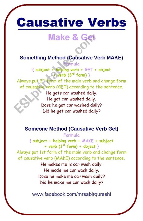 Causative Verb Make Get Esl Worksheet By Mrsabirqureshi