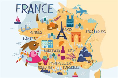 Map Of France Animal Illustrations ~ Creative Market