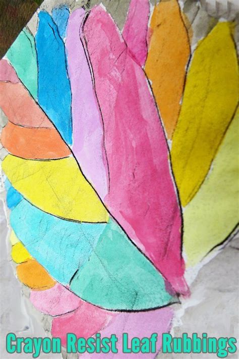 Crayon Resist Leaf Rubbings Preschool Art Activities Kindergarten