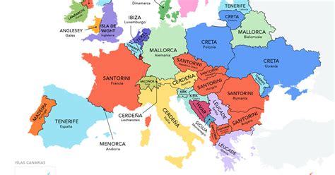 El Mapa De Las Islas Preferidas En Cada País De Europa Para Irse De