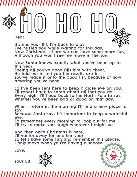 Elf On The Shelf Welcome Letter Free Printable