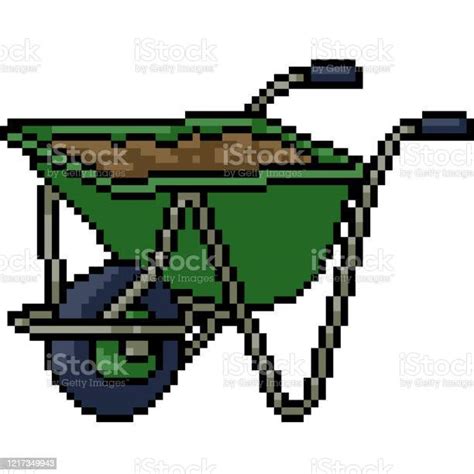 Vector Pixel Art Isolated Garden Cart Stock Illustration Download