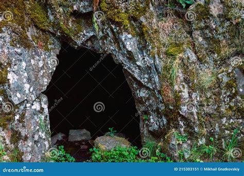 Landscape With Cave And Forest Scenic Entrance To Cave Stock Image