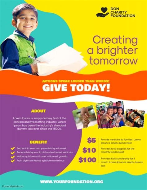 Charity Donation Fundraising Flyer Poster Template Fundraising Poster