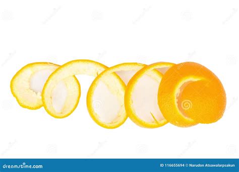 Orange Spiral Peel Isolated On White Background Stock Photo Image Of