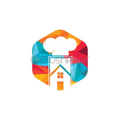 Chef House Vector Logo Design Template Creative Chef Home Icon Stock