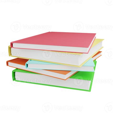 Stack Book Isolated On Transparent Background 3d Rendering 9357887 Png