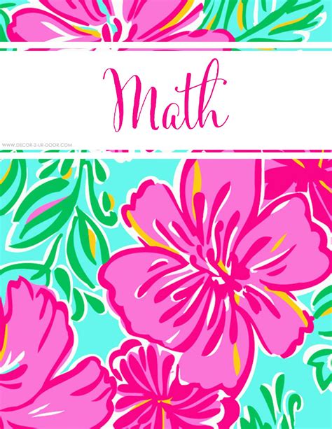 Free College Class Printables Lilly Inspired Personalized Binder