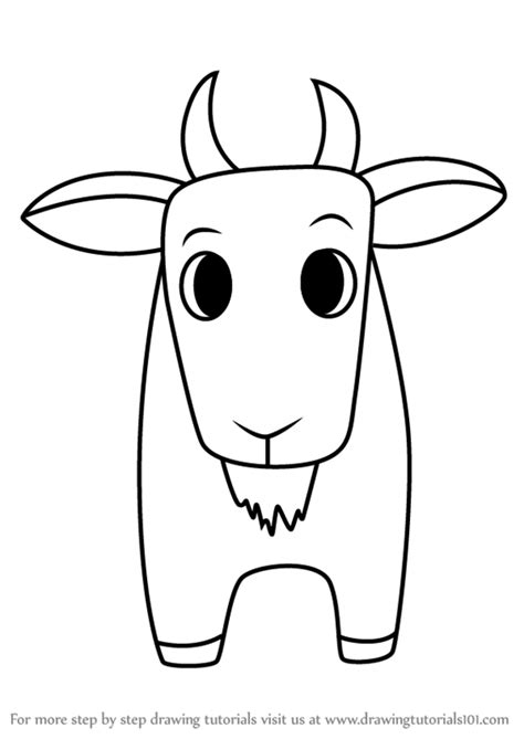 Learn How To Draw A Goat For Kids Easy Animals For Kids
