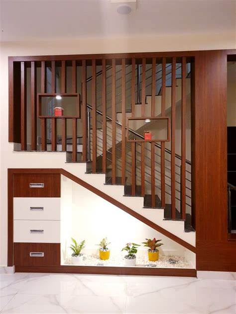 Indoor Plants Utilizing Staircase Area Wooden Staircase Design