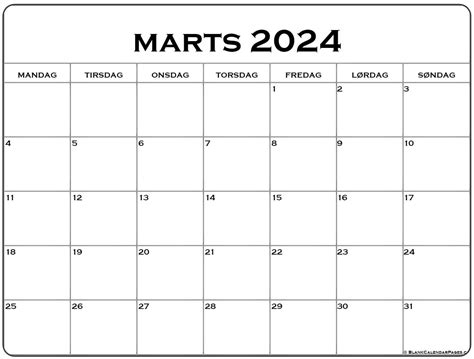Marts 2022 Kalender Dansk Kalender Marts