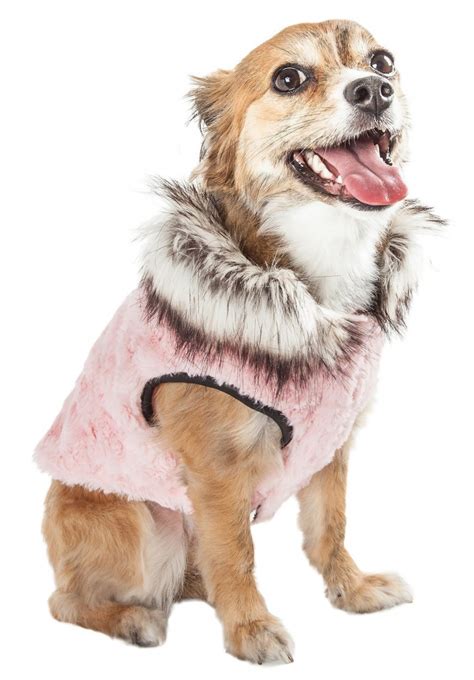 Pet Life Luxe Pinkachew Faux Mink Fur Dog Coat Petflow