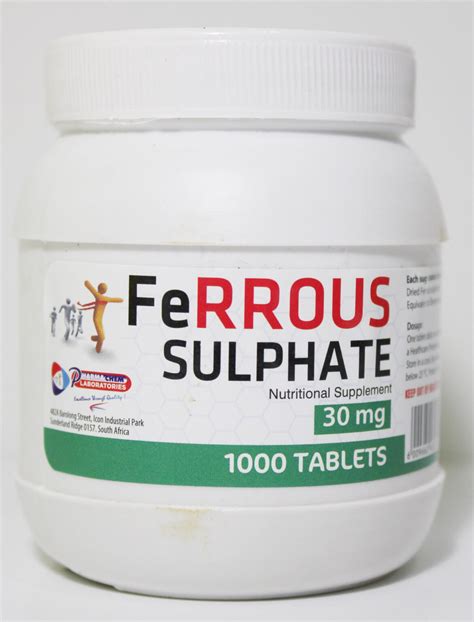 Ferrous Sulphate 30mg Pharmachem Labs
