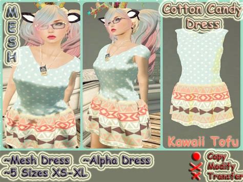 ~kawaii Tofu~cotton Candy Dress Freebie Mesh Dress Peplum Dress