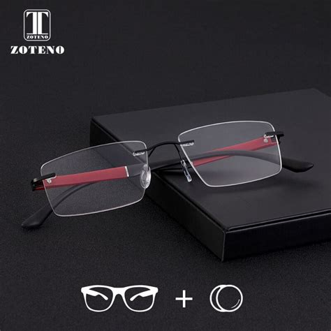 Rimless Prescription Glasses Men Brand Designer Square Clear Myopia Computer Optical