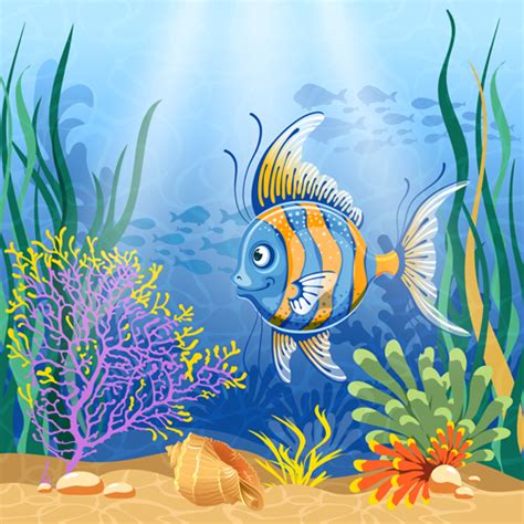 Beautiful Underwater World vector 04 free download
