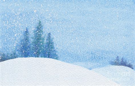 Watercolor Of Winter Trees In Snow Painting By Ewa Hearfield Fine