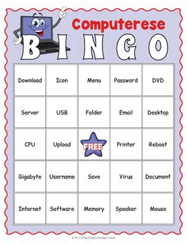 Enter any words, phrases, or images into the bingo creator. Computer BINGO - Computer Terms Game by Drag Drop Learning ...