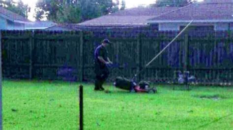 Firefighters Save Man Who Collapsed While Mowing Lawn Finish Job For Him