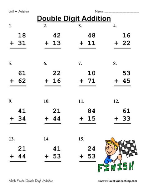 First grade math worksheets add up to a good time. How To Teach Double Digit Addition Worksheets | Worksheet Hero