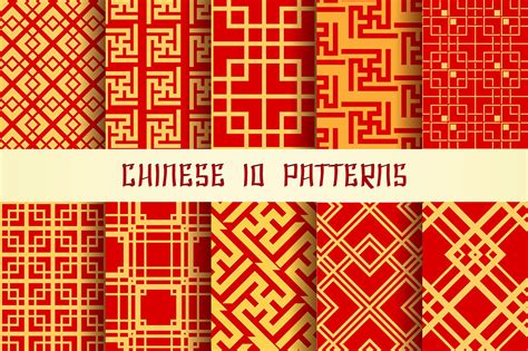 Chinese Pattern Set By Olena1983 Thehungryjpeg
