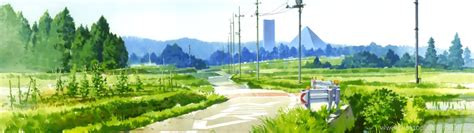 Dual Monitor Wallpaper Anime Landscape Ladegvista