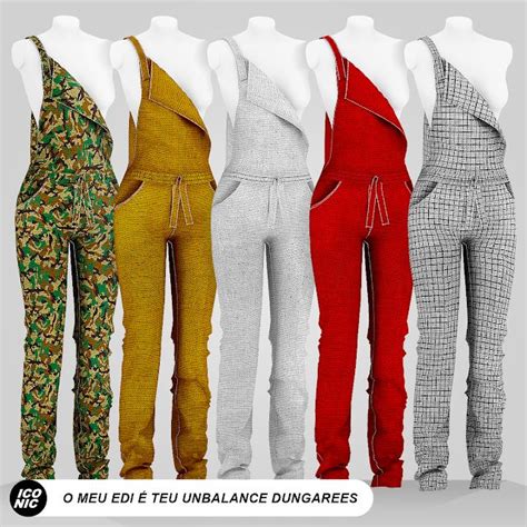Chic And Stylish Unbalance Dungarees For The Sims 4