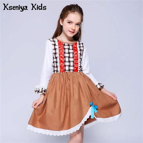 Kseniya Kids Long Sleeve Girl Clothing Brand Dress Princess Flower