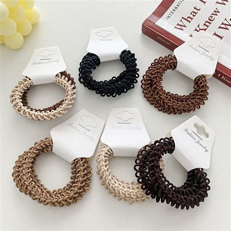 Free Shippping Pcs Set Women Hollow Out Weave Rubber Bands Girls New Hair Tie Ponytail Holder