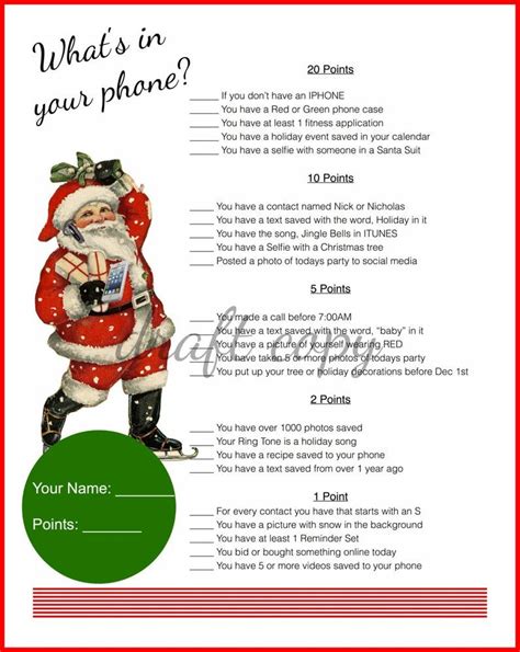 Christmas Game Whats In Your Phoneinstant Download Etsy