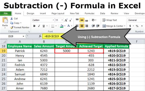 Formula De Scădere Excel Invatatiafaceriro