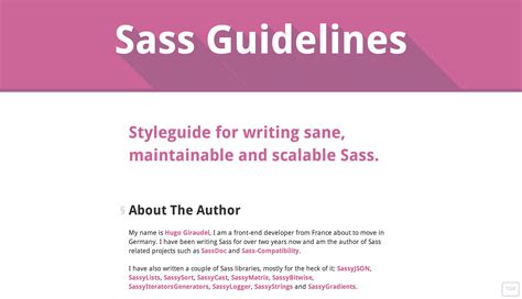Introducing Sass Guidelines Hugo Giraudel