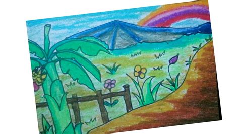 Jadilah kreatif dan temukan jiwa senimu! Sketsa Menggunakan Oil Pastel : Menggambar sunset di danau ...