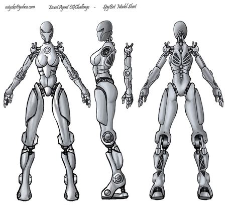 Robotfiction Blueprint Model Sheet Female Character Concept Character