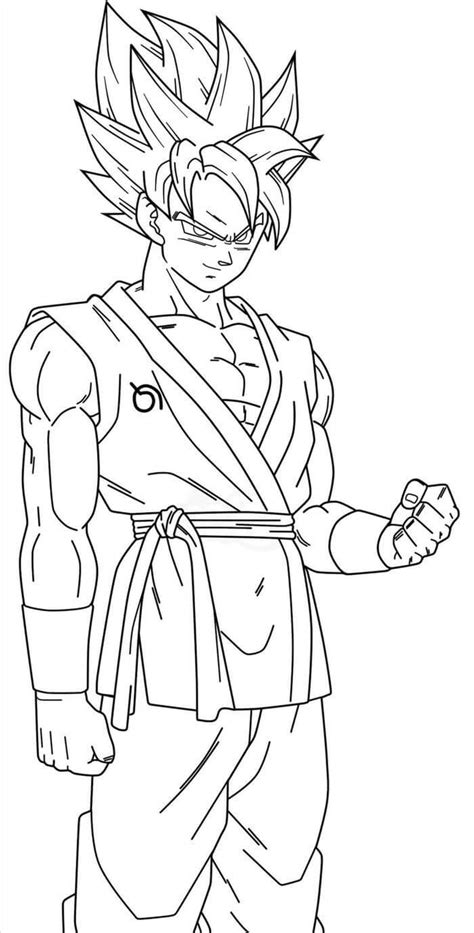 Retrato De Goku Sonriente Para Colorear Imprimir E Dibujar
