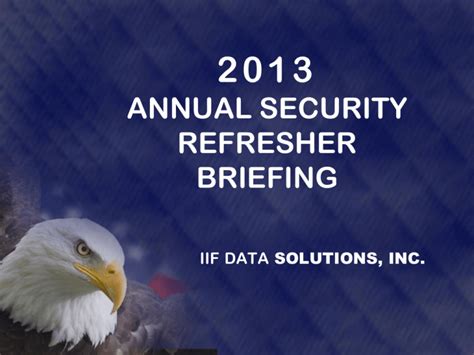 2012 Annual Security Refresher Briefing
