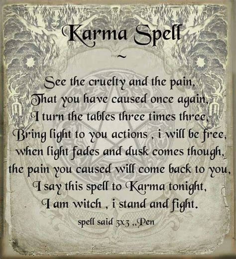 Karma Spell Karma Spell Witchcraft Spell Books Spells Witchcraft