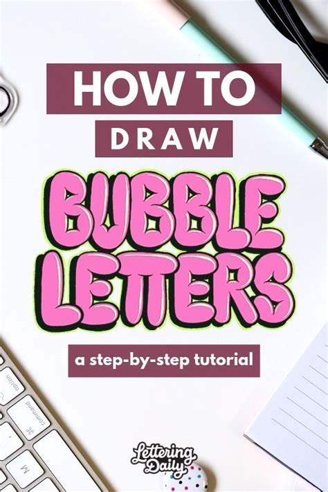 How To Draw Bubble Letters Step By Step Tutorial 2020 Bubble