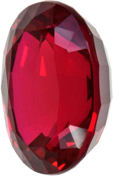 Ugems Synthetic Ruby Large Oval Facet Pigeon Blood Red 16 Millimeters