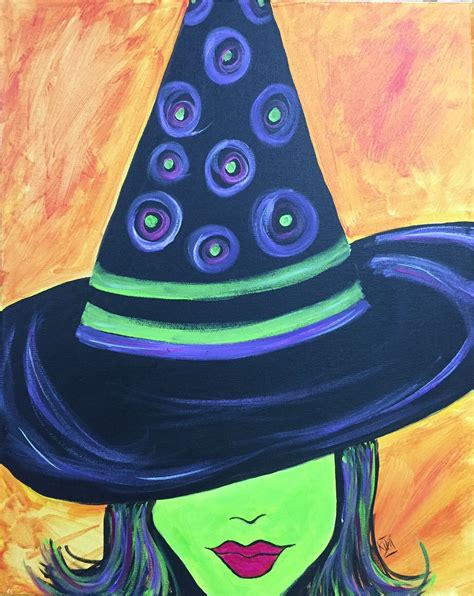 Pin By Lily Karolick On Witch Halloween Canvas Paintings Halloween