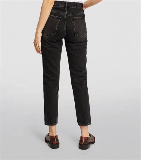 Anine Bing Black Sonya Straight Jeans Harrods Uk