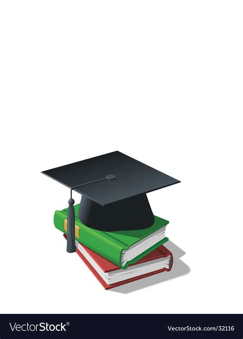 Graduation Cap And Books Royalty Free Vector Image