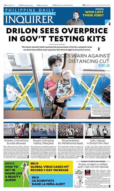 Todays Paper September Inquirer Net
