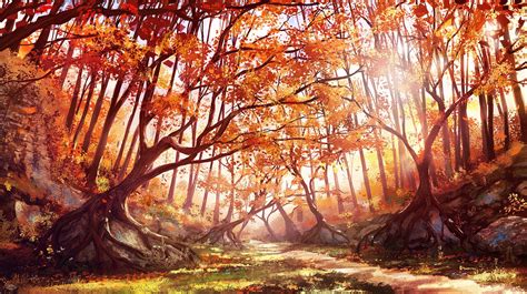 Autumn Forest Renaud Perochon Fantasy Landscape Environmental Art